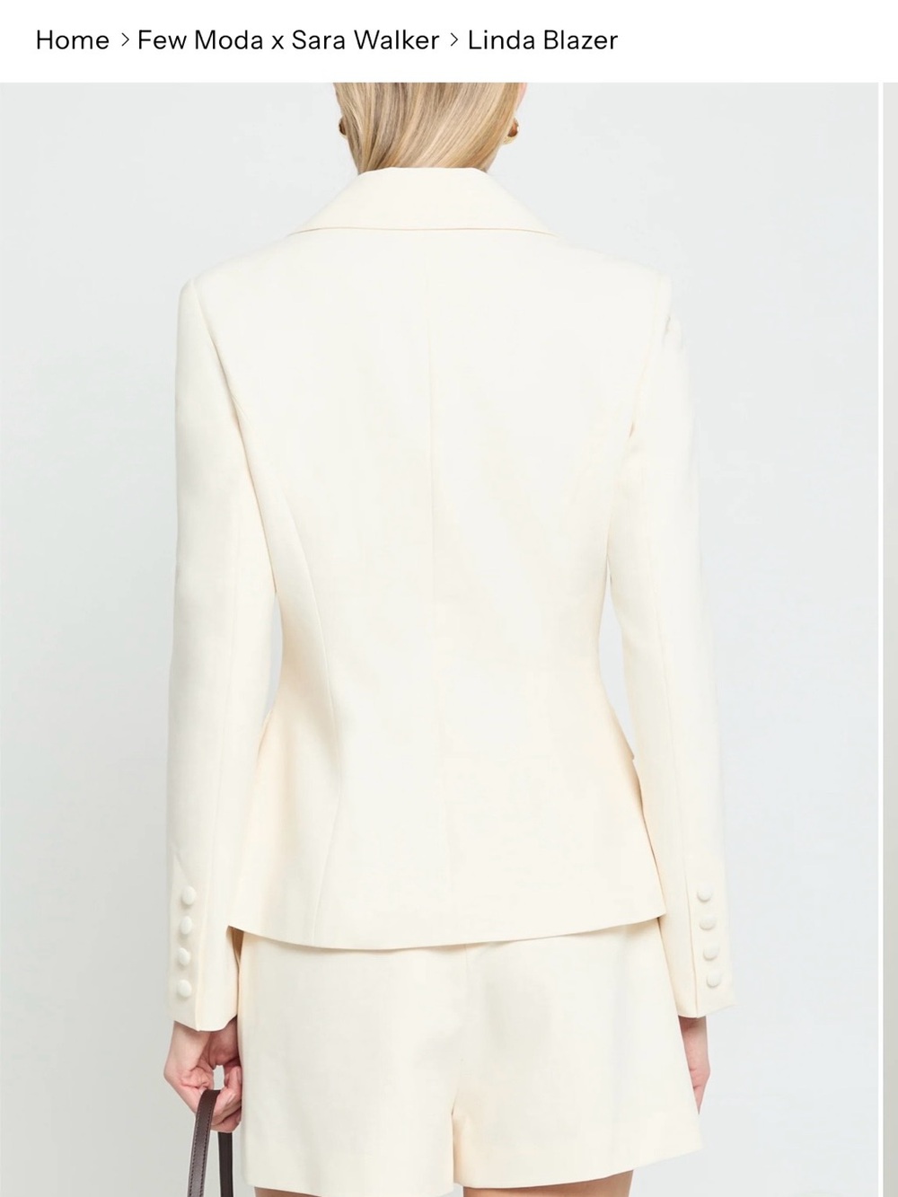 Few Moda x Sara Walker Tailored Cream Blazer - Picture 8 of 11